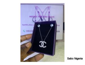 MINI ZIRCONIA NECKLACE WITH EARRING - 2