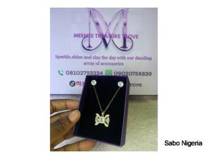 MINI ZIRCONIA NECKLACE WITH EARRING - 3