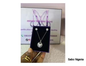 MINI ZIRCONIA NECKLACE WITH EARRING - 4